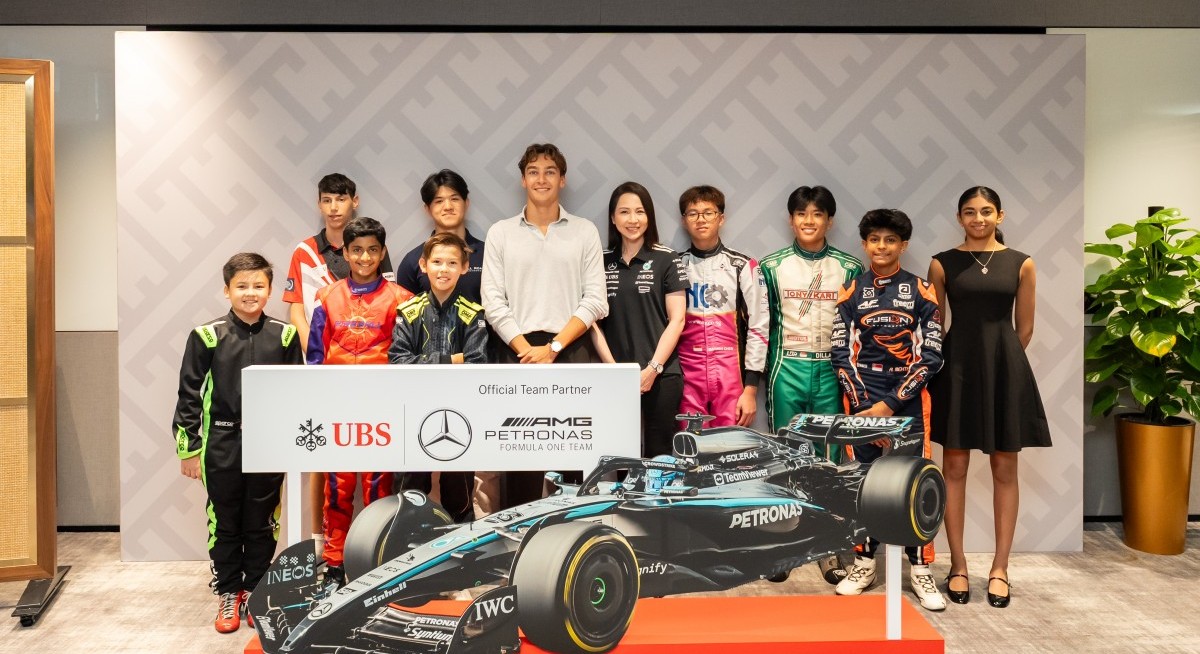 UBS ambassador and Mercedes F1 driver George Russell meets with aspiring S’pore youth racing talents