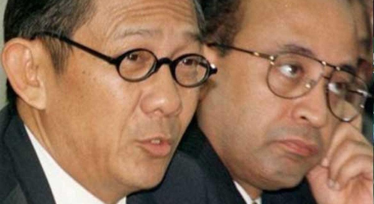 Fuad Bawazier, right, with Ginanjar Kartasasmita